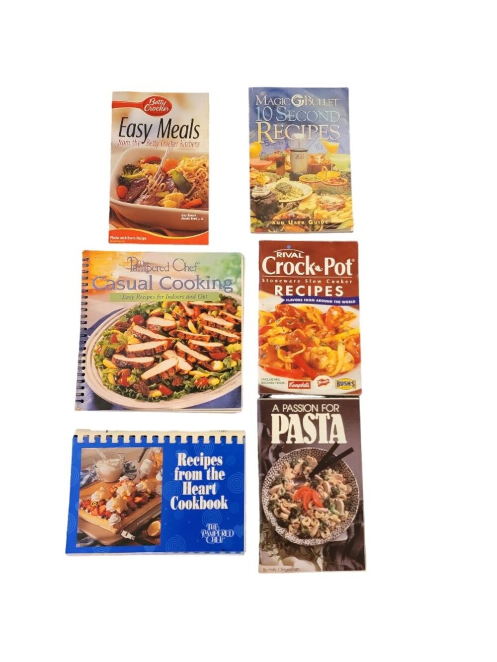 Vintage Cookbook Lot Pampered Chef Crock pot recipes Betty Crocker Food Pasta